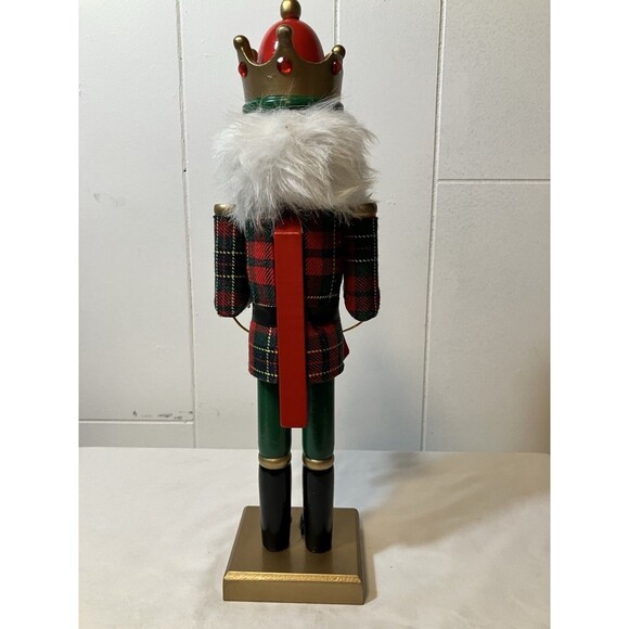 14” Christmas Nutcracker Christmas Holiday Decor Crown Plaid - Read - Picture 2 of 8